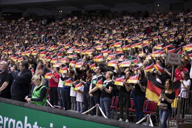 Deutschland vs. Serbien Handball Länderspiel ; Test Deutschland vs. Serbien, 7.4.2018 Zuschauer