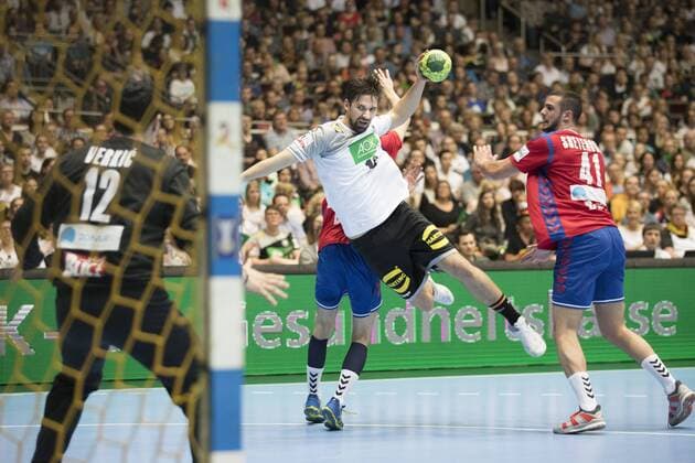 Deutschland vs. Serbien Handball Länderspiel ; Test Deutschland vs. Serbien, 7.4.2018 Fabian Wiede