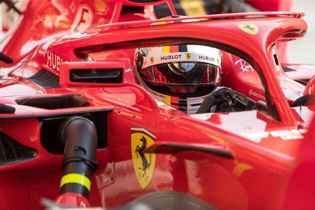 Sebastian Vettel (Scuderia Ferrari) , Grosser Preis von Bahrain 2018, Qualifying, 07.04.18, Foto:Illmann Eibner Sachir Copyright: xEIBNER Illmannx EP_EER
