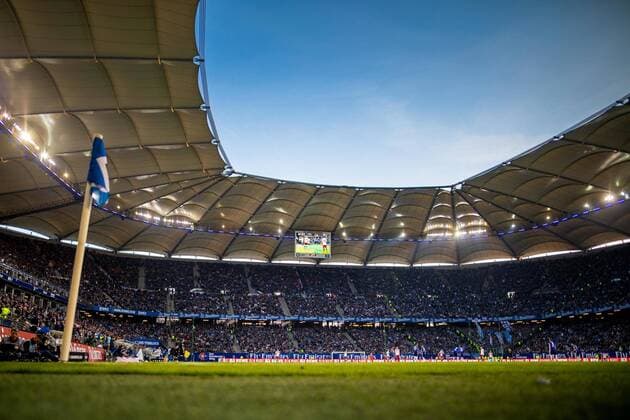 Hamburg, 7. April 2018 - Fußball, 1. Bundesliga 2017 18, Hamburger SV - FC Schalke 04: Übersicht des Hamburger Volksparkstadion, Heimspielstätte des HSV
