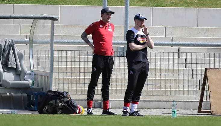 08.04.2018 xcex Deutschland, Frankfurt, Fussball, Frauenfussball 2. Frauen-Bundesliga Süd Saison 2017 2018 1. FFC Frankfurt II - 1. FC Köln II Trainer Torsten Briem und Co-Trainer David Krehl (Köln)