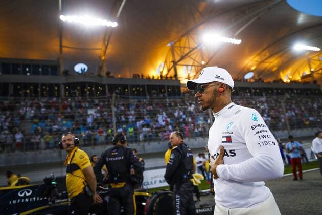 HAMILTON Lewis (gbr), Mercedes AMG F1 Petronas GP W09 Hybrid EQ Power+, portrait during 2018 Formula 1 FIA World Championship WM Weltmeisterschaft Bahrain Grand Prix, Sakhir Bahrain
