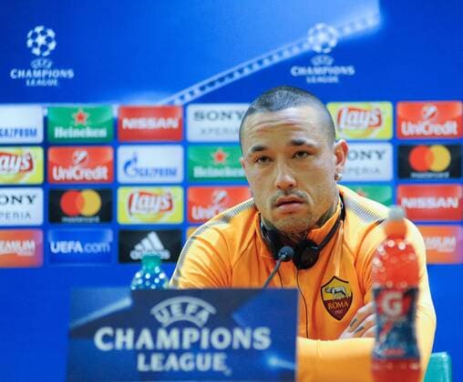 9th April 2018, Stadio Olimpico, Rome, Italy; UEFA Champions League football, AS Roma versus FC Barcelona Barca pre-match press conference PK Pressekonferenz Radja Nainggolan  ActionPlus12011252