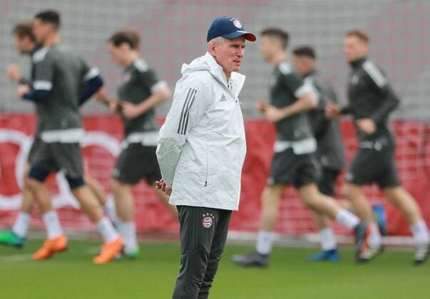 Trainer Jupp Heynckes, Mannschaft Fussball FC Bayern München. Abschlußtraining vor dem CL-Spiel gegen Sevilla FC 10.04.2018