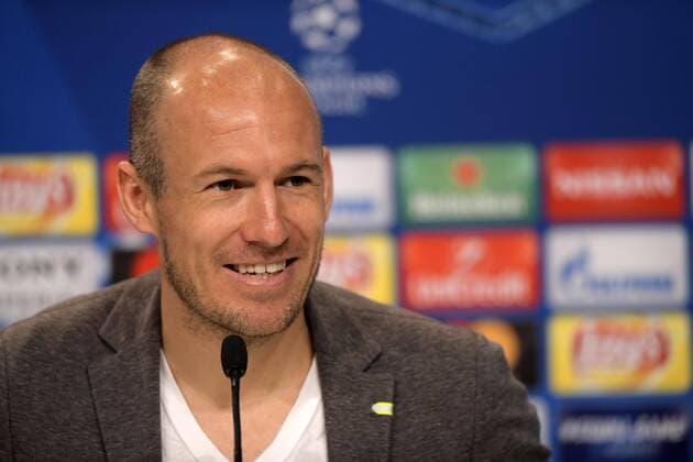 10.4.2018, Fussball Championsleague 2017 2018, FC Bayern München Pressekonferenz in der Allianz-Arena vor dem Championsleague-Spiel gegen Sevilla. Arjen Robben (FC Bayern München) bei der PK.