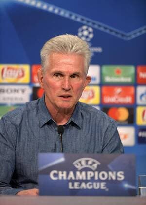 10.4.2018, Fussball Championsleague 2017 2018, FC Bayern München Pressekonferenz in der Allianz-Arena vor dem Championsleague-Spiel gegen Sevilla. Trainer Jupp Heynckes (FC Bayern München) bei der PK.