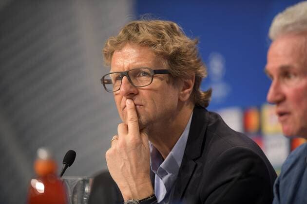 10.4.2018, Fussball Championsleague 2017 2018, FC Bayern München Pressekonferenz in der Allianz-Arena vor dem Championsleague-Spiel gegen Sevilla. Pressesprecher Dieter Nickles (Bayern München).