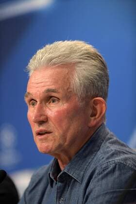 10.4.2018, Fussball Championsleague 2017 2018, FC Bayern München Pressekonferenz in der Allianz-Arena vor dem Championsleague-Spiel gegen Sevilla. Trainer Jupp Heynckes (FC Bayern München) bei der PK.