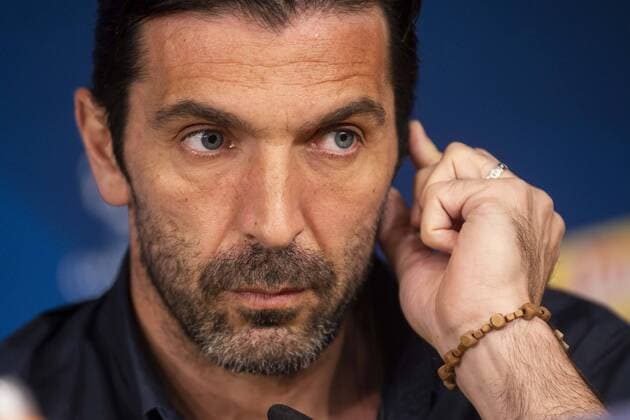 Fußball, CL, PK Juventus Turin Juventus Gianluigi Buffon during press conference PK Pressekonferenz the day before Champions League match between Real Madrid and Juventus at Santiago Bernabeu Stadium in Madrid, Spain. April 10, 2018.  (20180410009)