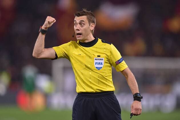 Clement Turpin, referee Champions League, Quarti di Finale. AS Roma - Barcellona AS Roma - Barcelona Foto Antonietta Baldassarre Insidefoto AntoxBaldassarre