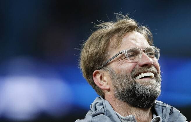 Bilder des Tages - SPORT Liverpool s Jurgen Klopp celebrates at the final whistle during the Champions League Quarter Final 2nd Leg match at the Etihad Stadium, Manchester. Picture date: 10th April 2018. Picture credit should read: David Klein Sportimage EDITORIAL USE ONLY. No use with unauthorised audio, video, data, fixture lists, club league logos or live services. Online in-match use limited to 120 images, no video emulation. No use in betting, games or single club league player publications.