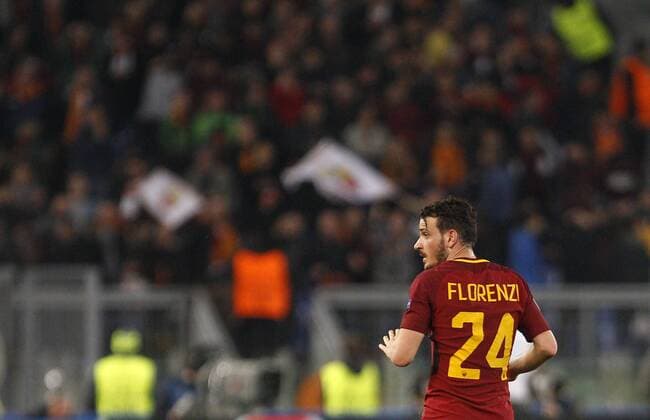 Fußball, CL, AS Rom - FC Barcelona Italy Soccer Uefa Champions League: Roma vs FC Barcelona Barca Roma s Alessandro Florenzi reacts during the Champions League quarter final second leg soccer match between Roma and FC Barcelona at the Olympic stadium. Roma beats FC Barcelona 3-0 (4-4 on aggregate) in their UEFA Champions League second leg quarter final soccer match to join the semifinal. Rome Italy  RiccardoxDexLuca PacificxPress