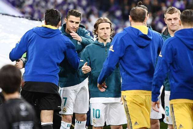 Fußball, CL, Real Madrid - Juventus Turin Mg Madrid (Spagna) 11 04 2018 - Champions League Real Madrid-Juventus foto Matteo Gribaudi Image nella foto: Gianluigi Buffon-Cristiano Ronaldo 