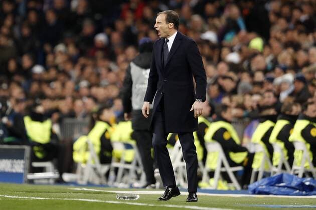 coach Massimiliano Allegri of Juventus FC during the UEFA Champions League quarter final match between Real Madrid and Juventus FC at the Santiago Bernabeu stadium on April 11, 2018 in Madrid, Spain UEFA Champions League 2017 2018 xVIxVIxImagesx xMauricexvanxSteenxIVx 10619293