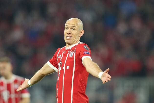 Arjen Robben 10 (FC Bayern Muenchen) sauer, FC Bayern Muenchen vs. FC Sevilla, Fussball, Viertelfinale, Champions League, 11.04.2018 Muenchen Bayern Deutschland