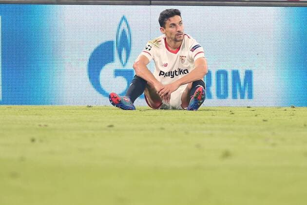 Jesus Navas ( FC Sevilla 16 ) Frustriert, FC Bayern Muenchen vs. FC Sevilla, Champions League, Viertelfinale, Fussball, 11.04.2018, Muenchen Copyright: xLanger Eibner-Pressefotox EP_HLR