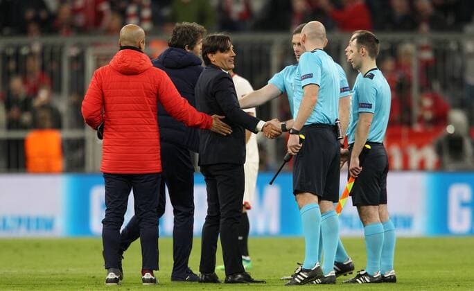 UEFA Champions League, FC Bayern München - Sevilla FC, Viertelfinale Rueckspiel Quarter-Finals 2nd leg, 11.04.2018 in der Allianz Arena, Saison 2017 18, xmdx, 0-0 Endstand, Vincenzo MONTELLA (Coach, Sevilla FC) FC Bayern Muenchen - Sevilla FC
