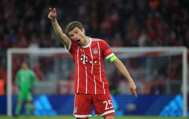 Bilder des Tages - SPORT 20180411, Viertelfinale CL, FC Bayern vs FC Sevilla, Allianz Arena, Fussball, im Bild: Thomas Mueller (FCB)