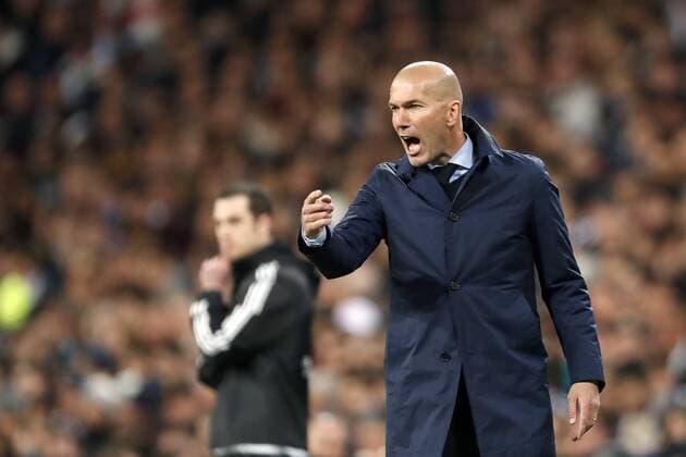 coach Zinedine Zidane of Real Madrid during the UEFA Champions League quarter final match between Real Madrid and Juventus FC at the Santiago Bernabeu stadium on April 11, 2018 in Madrid, Spain UEFA Champions League 2017 2018 xVIxVIxImagesx xMauricexvanxSteenxIVx 10623863