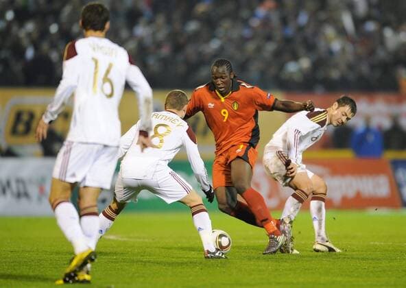 - VORONEZH, RUSSIA: Belgium s Romelu Lukaku scores the 0-2 goal during the friendly soccer match Russia vs Belgium, in Voronezh, Wednesday 17 November 2010. ERICxLALMAND  x23579752x