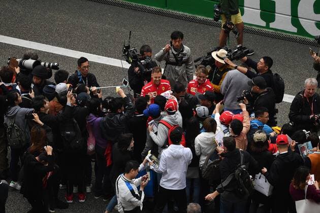 Sebastian Vettel, Scuderia Ferrari, formula 1 GP, China in Shanghai, 12.04.2018 Photo:mspb Jerry Andre Sebastian Vettel, formula 1 GP, China, 2018
