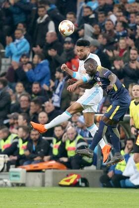 Jordan Amavi ( Olympique Marseille 18 ) Naby Keita (RB Leipzig 8), Olympique Marseille vs. RB Leipzig, UEFA Europa League, Viertelfinale, Rueckspiel, Fussball, 12.04.2018, Marseille Copyright: xLanger Eibner-Pressefotox EP_HLR