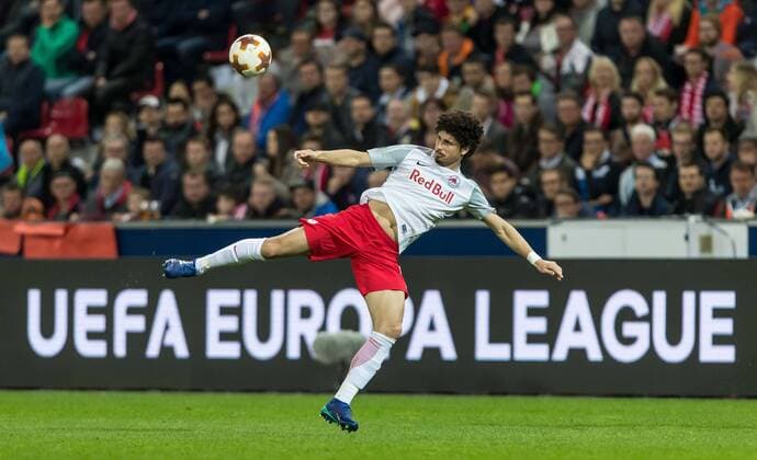Salzburg, Oesterreich 12.04.2018, UEFA Europa League - 2017 18 Season, Quarter-finals, Second leg, Red Bull Salzburg - Lazio Rom, Andre Ramalho (FCS) in Aktion ( DeFodi507