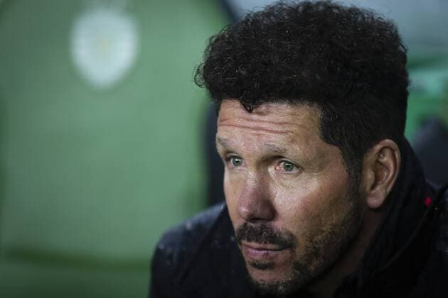 April 12, 2018 - Lisbon, Portugal - Atletico Madrid s coach Diego Simeone looks on during the Europa League football match between Sporting CP and Atletico Madrid at Jose Alvalade Stadium in Lisbon on April 12, 2018. Sporting v Atletico Madrid - UEFA Europa League Quarter Final Leg Two  - ZUMAn230 20180412_zaa_n230_901 Copyright: xCarlosxCostax