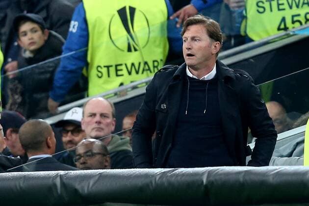 Trainer Ralph Hasenhuettl (RB Leipzig) hinter der Absperrung, Olympique Marseille vs. RB Leipzig, UEFA Europa League, Viertelfinale, Rueckspiel, Fussball, 12.04.2018, Marseille Copyright: xLanger Eibner-Pressefotox EP_HLR