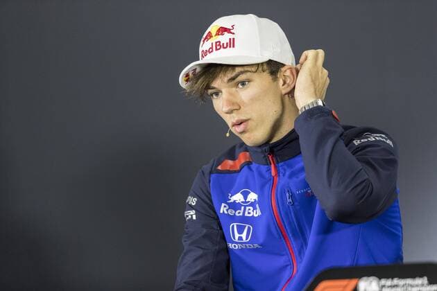 French F1 driver Pierre Gasly of Scuderia Toro Rosso attends a press conference PK Pressekonferenz before the 2018 Formula 1 Chinese Grand Prix at the Shanghai International Circuit in Shanghai, China, 12 April 2018. F1 drivers meet press to preheat 2018 Formula 1 Chinese Grand Prix in Shanghai  20180412_61280