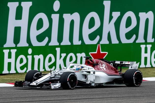 Swedish F1 driver Marcus Ericsson of Sauber-Ferrari steers his car during a practice session for the 2018 Formula 1 Chinese Grand Prix at the Shanghai International Circuit in Shanghai, China, 13 April 2018. F1 drivers in full swing for Chinese Grand Prix in practice session  pbu784429_24