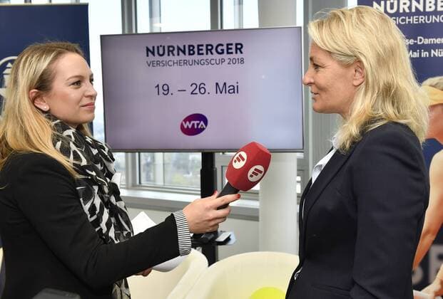 13.04.2018 - Tennis - WTA Tennis Damen Turnier NÜRNBERGER Versicherungscup 2018 - Pressetermin Pressekonferenz - Präsentation Spielerfeld - - Barbara Rittner ( Turnierbotschafterin ) im Interview