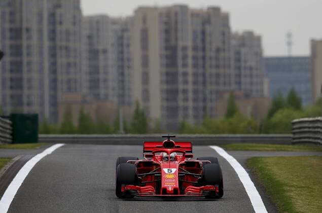 Shanghai: Motorsports: Formula 1 2018 Heineken Chinese Grand Prix Chinese Formula One Grand Prix Shanghai Circuit April 08, 2018 in Shanghai, China. , 5 Sebastian Vettel (GER, Scuderia Ferrari) Shanghai China