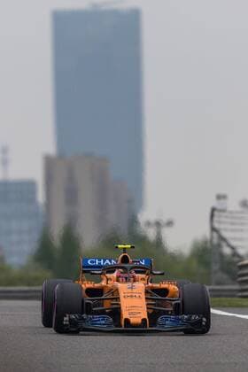 Stoffel Vandoorne (McLaren Honda) mit seinem Auto auf der Strecke, Grosser Preis von China 2018, Rennen, Motorsport, Formel 1, 14.04.2018, Shanghai Copyright: xIllman Eibner-Pressefotox EP_EER