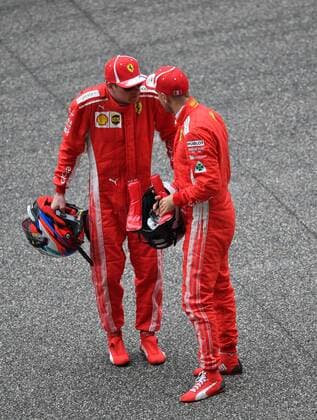 Kimi Raiikkoenen, Sebastian Vettel, Scuderia Ferrari, formula 1 GP, China in Shanghai, 14.04.2018 Photo:mspb Jerry Andre Kimi Raiikkoenen, Sebastian Vettel, formula 1 GP, China, 2018
