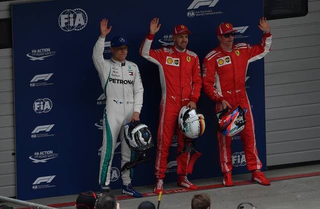 Valtteri Bottas; Mercedes Grand Prix, Sebastian Vettel, Kimi Raiikkoenen, Scuderia Ferrari, formula 1 GP, China in Shanghai, 14.04.2018 Photo:mspb Jerry Andre Valtteri Bottas; Sebastian Vettel, Kimi Raikkoenen, formula 1 GP, China, 2018