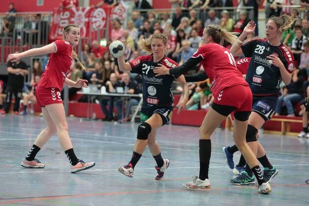FSG Mainz 05 Budenheim - SG H2Ku Herrenberg,14.04.2018,GER,Handball, im Saskia Putzke,( 21,H2Ku Herrenberg) Eibner-Pressefoto Ulrich Scherbaum Mainz-Budenheim Copyright: xEibner-Pressefoto UlrichxScherbaumx EP_usm
