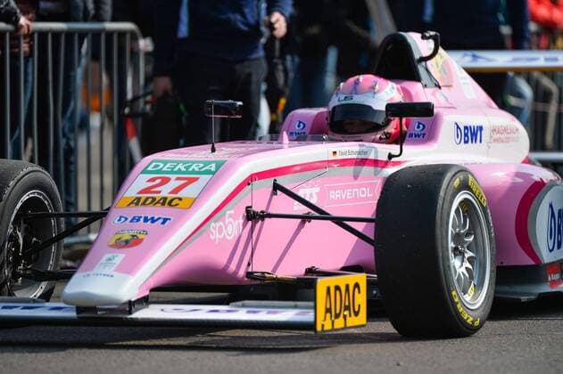 David Schumacher (Nr. 27 Deutschland US Racing - CHRS), Sohn des ehemaligen Formel-1-Fahrers Ralf Schumacher und Neffe von Rekordweltmeister Michael Schumacher Oschersleben, Deutschland, 14.04.2018, Motorsport, ADAC Formel 4,
