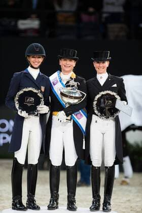 Themen der Woche - SPORT KW15 Bilder des Tages - SPORT Paris, France, 14.4.2018, Reitsport, LONGINES FEI World Cup Finals Paris - Longines FEI World Cup Dressage Final II Bild zeigt WERTH Isabell, Laura Graves, Jessica von Bredow-Werndl. 14 04 18, Paris, France, Sport, Equestrian sport LONGINES FEI World Cup Finals Paris - Longines FEI World Cup Dressage Final II. Image shows WERTH Isabell, Laura Graves, Jessica von Bredow-Werndl. *** Paris France 14 4 2018 Sport Equestrian LONGINES FEI World Cup Finals Paris Longines FEI World Cup Dressage Final II Picture shows WERTH Isabell Laura Graves Jessica Bredow Werndl 14 04 18 Paris France Equestrian Sport LONGINES FEI World Finals Paris Longines FEI World Cup Dressage Final II Image shows WERTH Isabell Laura Graves Jessica von Bredow Werndl
