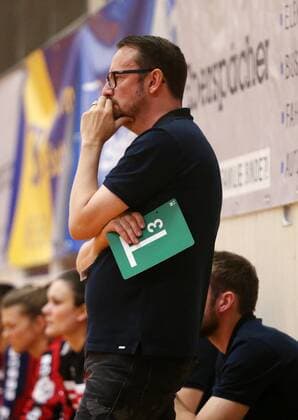 BAU 14.04.2018 Ostfildern Handball TV Nellingen vs. SG BBM Bietigheim, Trainer Martin Albertsen (BBM)