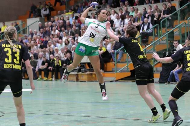 Maxime Struijs (FRISCH AUF Frauen) beim Sprungwurf GER, 1.Liga Handball Frauen, BVB Dortmund - FAG Goeppingen Dortmund Copyright: xEIBNER Wolfgang_Stummbilligx EP_EER