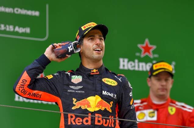 Shanghai: Motorsports: Formula 1 2018 Heineken Chinese Grand Prix Chinese Formula One Grand Prix Shanghai Circuit in Shanghai, China. 3 Daniel Ricciardo (AUS, Red Bull Racing), Shanghai China