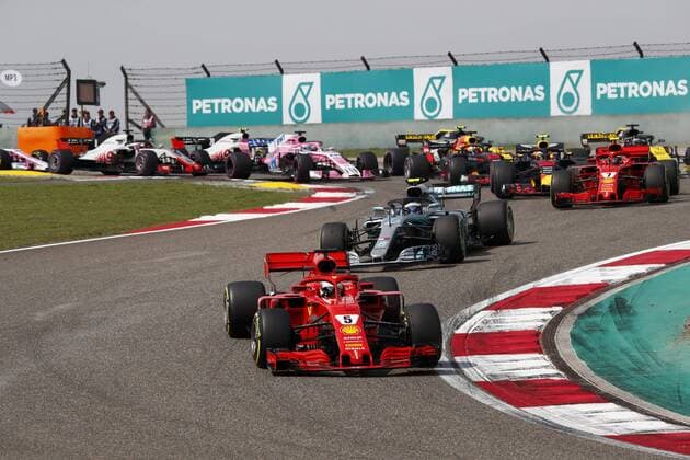 Shanghai: Motorsports: Formula 1 2018 Heineken Chinese Grand Prix Chinese Formula One Grand Prix Shanghai Circuit in Shanghai, China. , 5 Sebastian Vettel (GER, Scuderia Ferrari) Shanghai China
