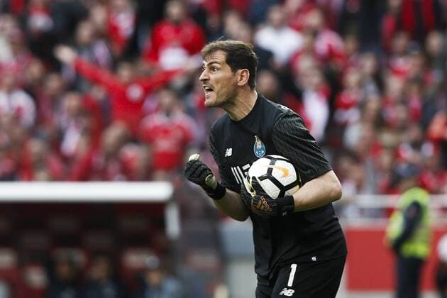 April 15, 2018 - Lisbon, Portugal - Porto s goalkeeper Iker Casillas reacts during Primeira Liga 2017 18 match between SL Benfica vs FC Porto, in Lisbon, on April 15, 2018. Benfica v Porto - Primeira Liga  - ZUMAn230 20180415_zaa_n230_1293 Copyright: xCarlosxPalmax
