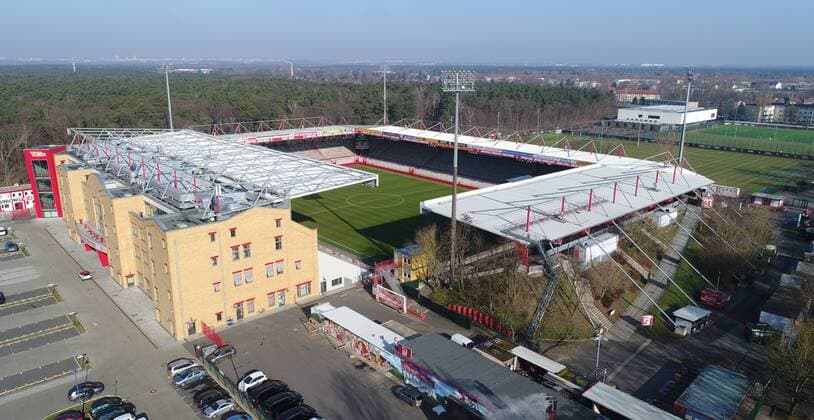 Fussball, Herren, Saison 2017 2018, 2. Bundesliga, 1. FC Union Berlin, Luftbild vom Stadion An der Alten Försterei,14.02. 2018, *** Soccer Men Season 2017 2018 2 Bundesliga 1 FC Union Berlin Aerial view of the stadium An der Alten Försterei 14 02 2018 Copyright: xMatthiasxKochx