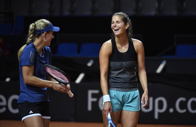 German Fedcup Team Julia Goerges and Angelique Kerber