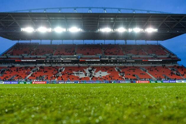 April 17, 2018 - Toronto, Ontario, Canada - View at the BMO field during the 2018 CONCACAF Champions League Final match (leg 1) between Toronto FC and C.D. Chivas Guadalajara at BMO Field (Score 1:2) in Toronto, Canada, on April 17, 2018. Toronto FC v Chivas - CONCACAF Champions League 2018 - Final - Leg 1  - ZUMAn230 20180417_zaa_n230_1010 Copyright: xAnatoliyxCherkasovx