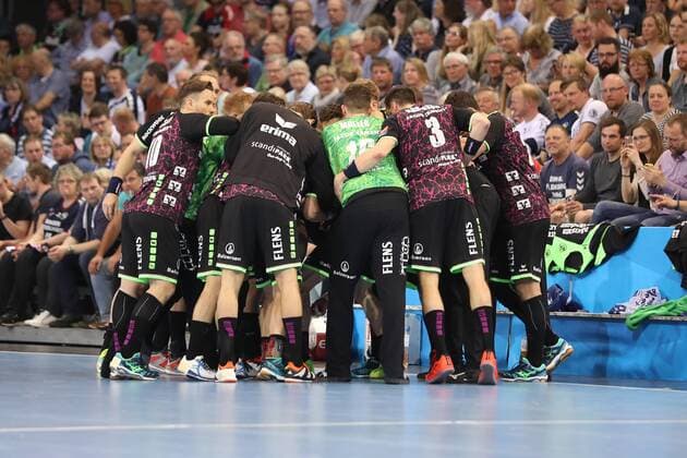SG Flensburg-Handewitt - Montpellier HB, EHF Champions League; Flensburg, 18.04.18 Flensburg, 18.04.18, Handball, VELUX EHF Champions League, Saison 2017 2018, Viertelfinal, SG Flensburg-Handewitt - Montpellier HB : Team Flensburg