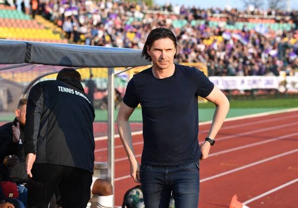 Fussball, Herren, Saison 2017 2018, Halbfinale im Berliner Pilsner-Pokal, BFC Dynamo - Tennis Borussia, Trainer Thomas Brdaric (TeBe, Tennis Borussia), 18.04. 2018, Copyright: xMatthiasxKochx