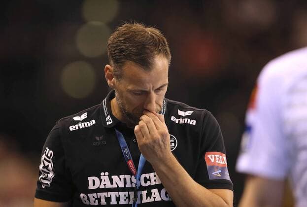 Foto : Trainer Maik Machulla ist skeptisch ( Flensburg ) Handball Herren am 18.04.2018 Champions - League SG Flensburg - Montpellier